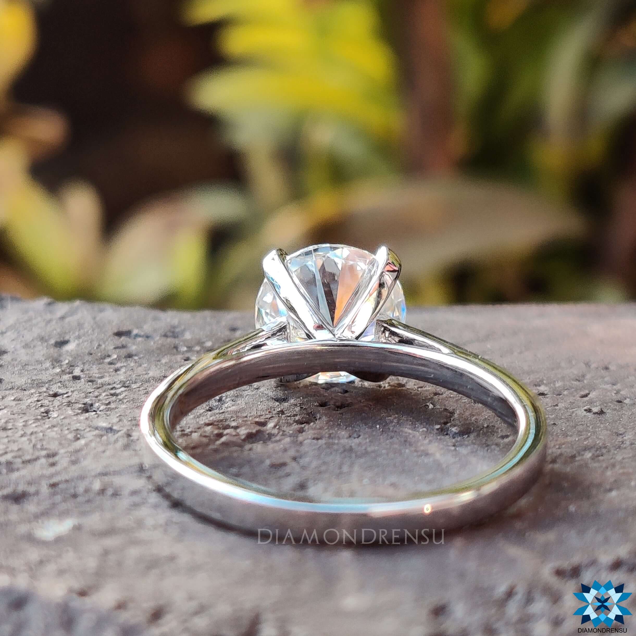 Custom white gold engagement ring.