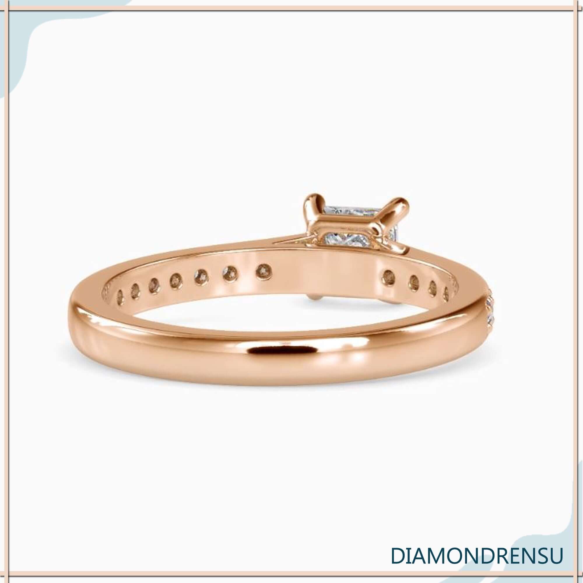 IGI certified lab grown diamond with princess centre.