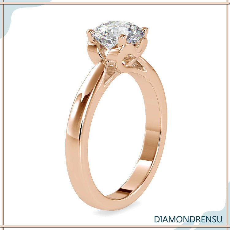 White gold diamond ring with hidden heart detail and lab grown stone.