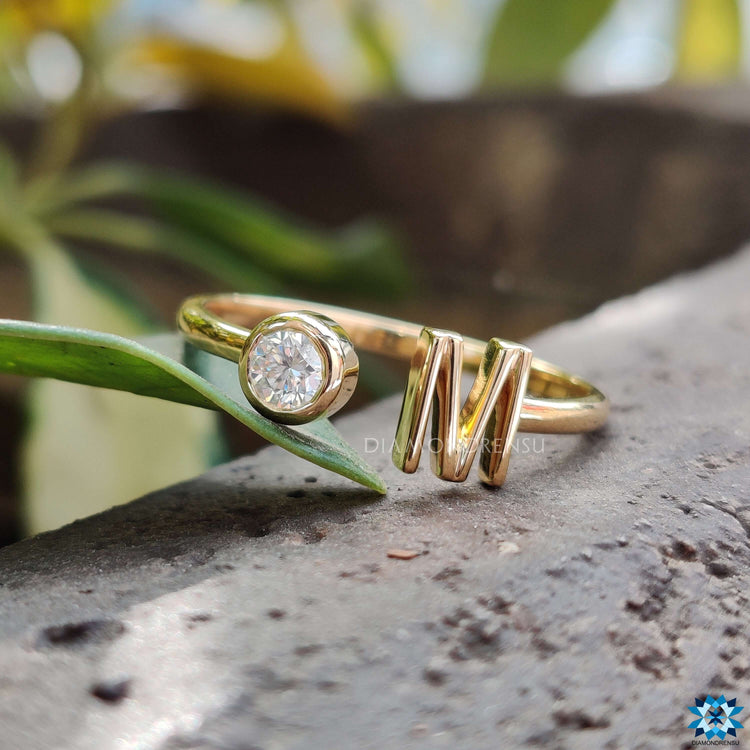 Beautiful alphabet gold ring, perfect for everyday elegance.