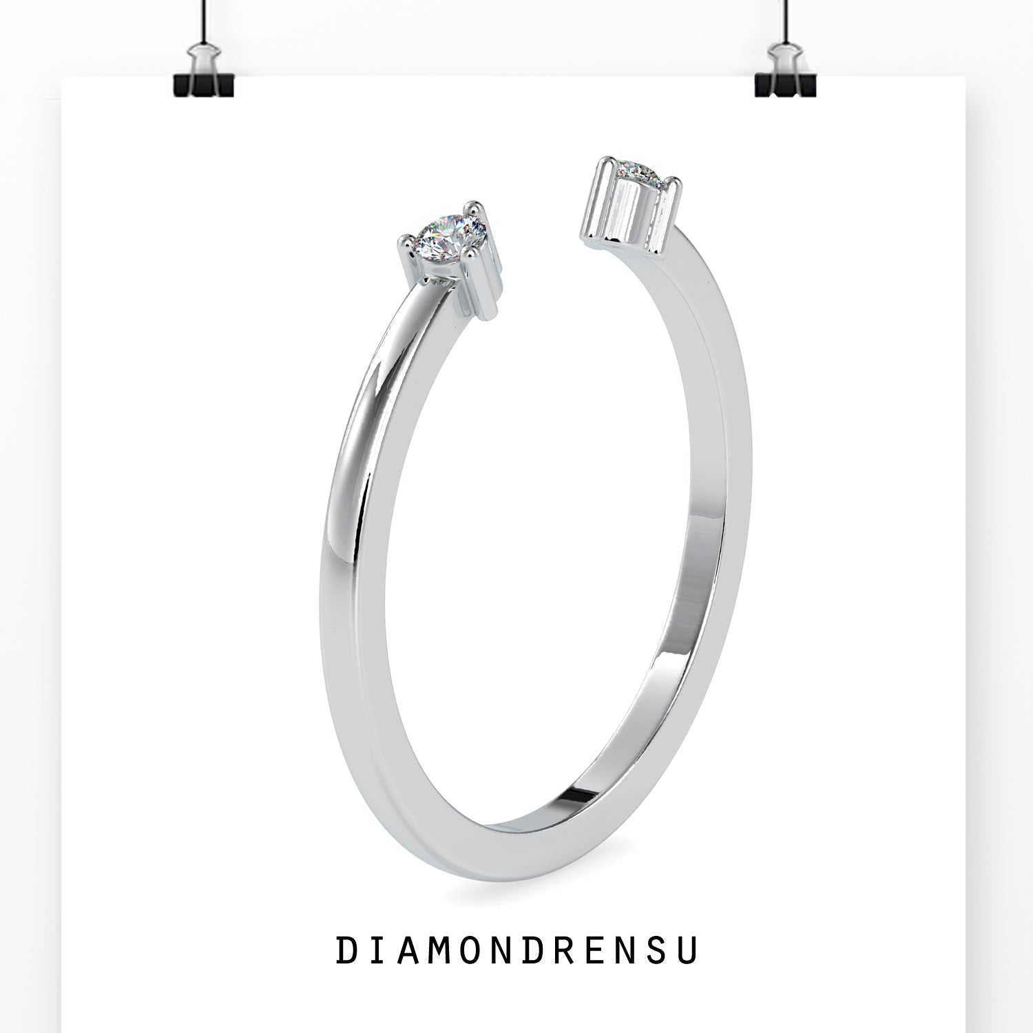 Rose gold band featuring a simple open gap design.