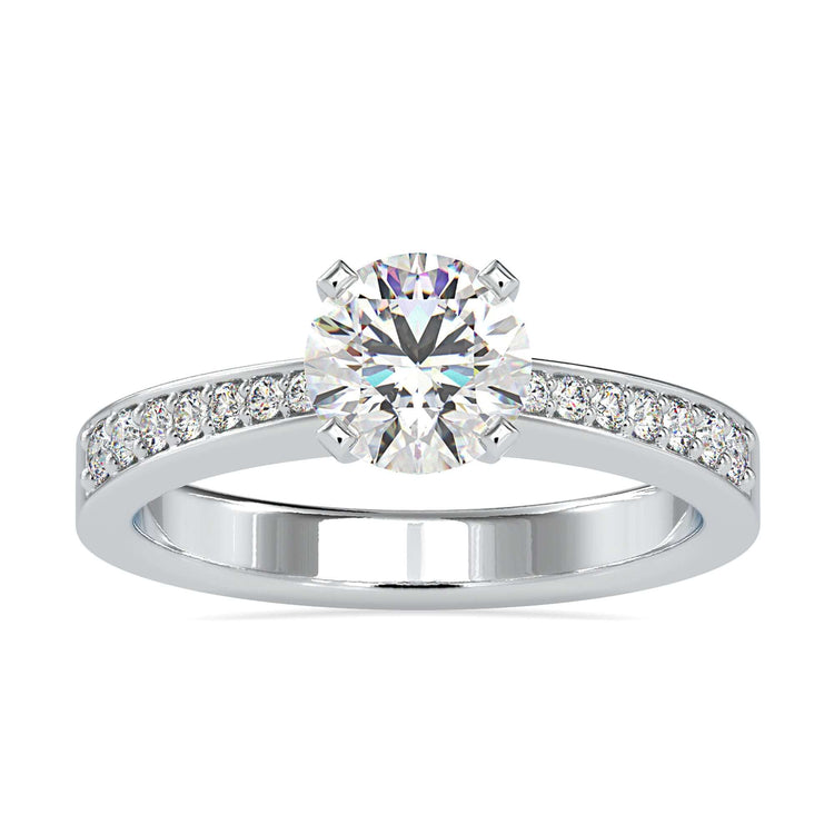 White gold diamond ring featuring a designer ring style with classic elegance.