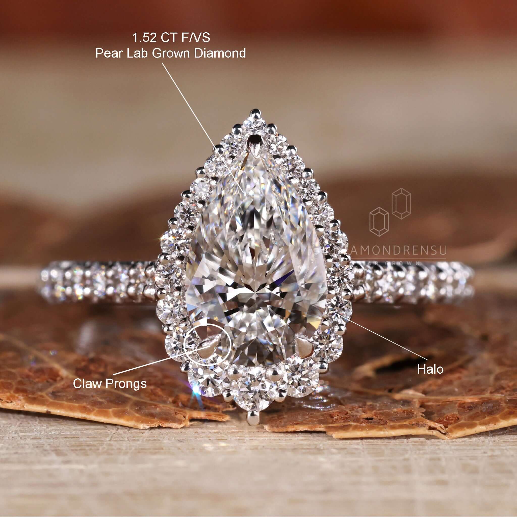 Stylish pave engagement ring designed for women in the UK.