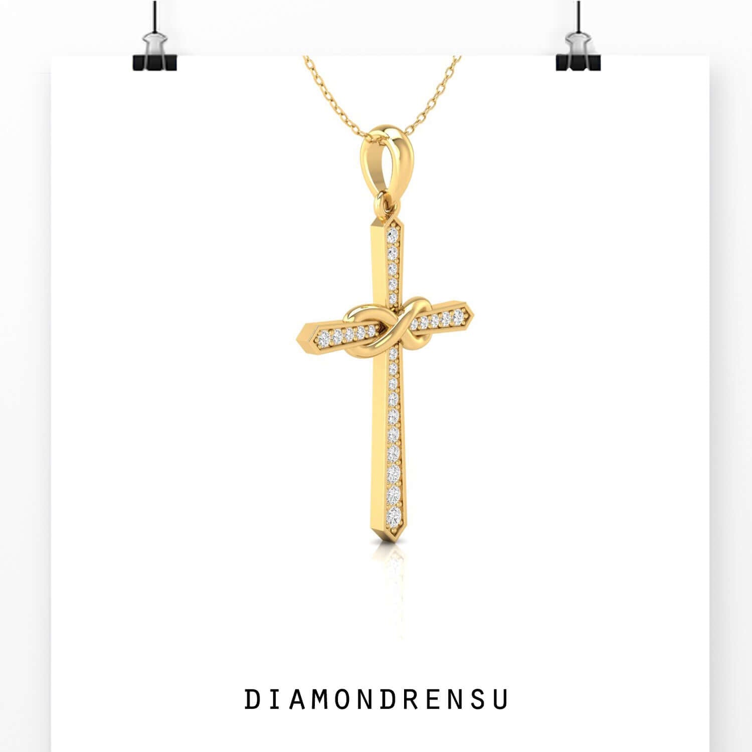Lab Grown Diamond pendant in elegant infinity shape.