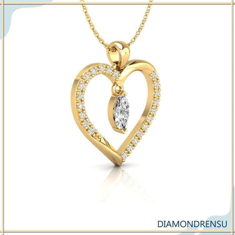 Lab Grown Diamond pendant in a romantic heart-shaped design.