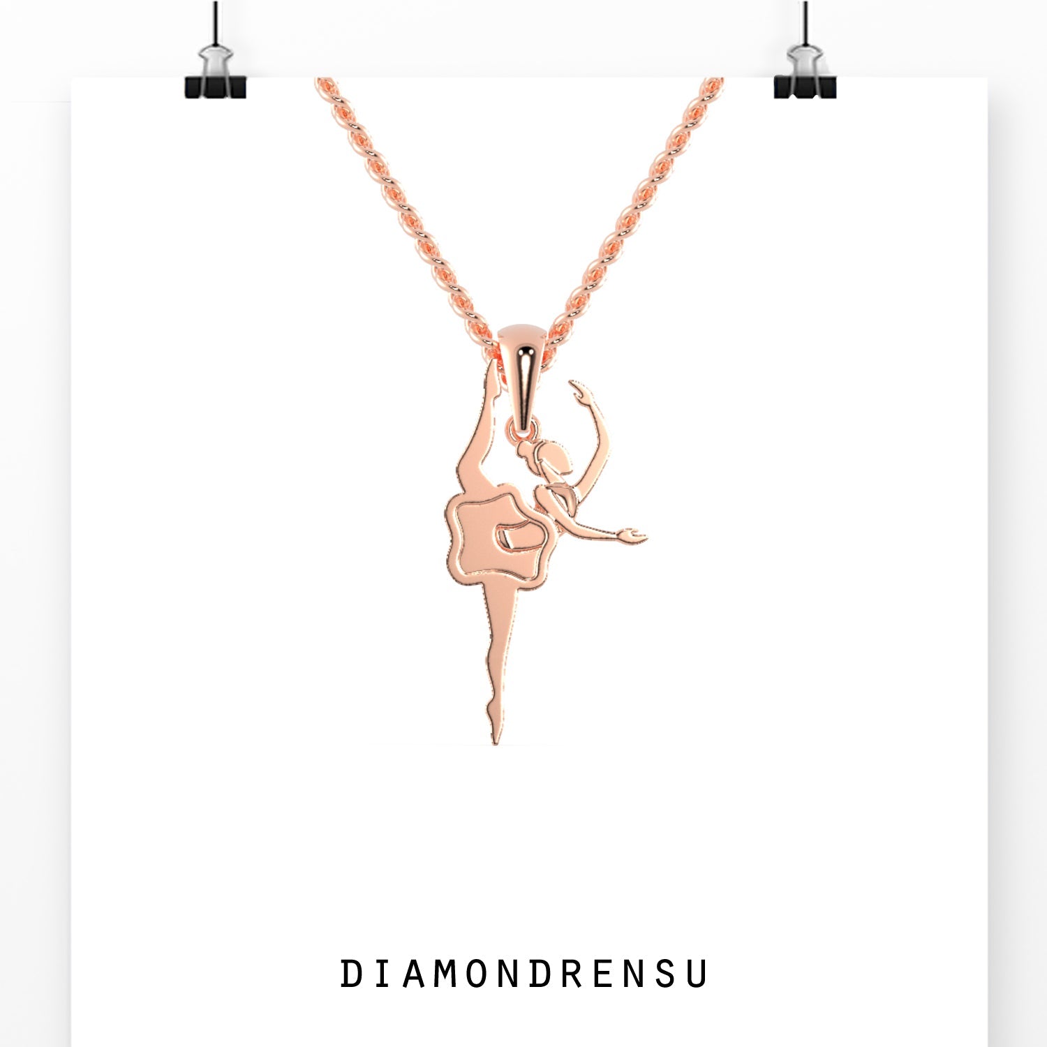 Angel pendant with sparkling lab grown diamonds in white gold.