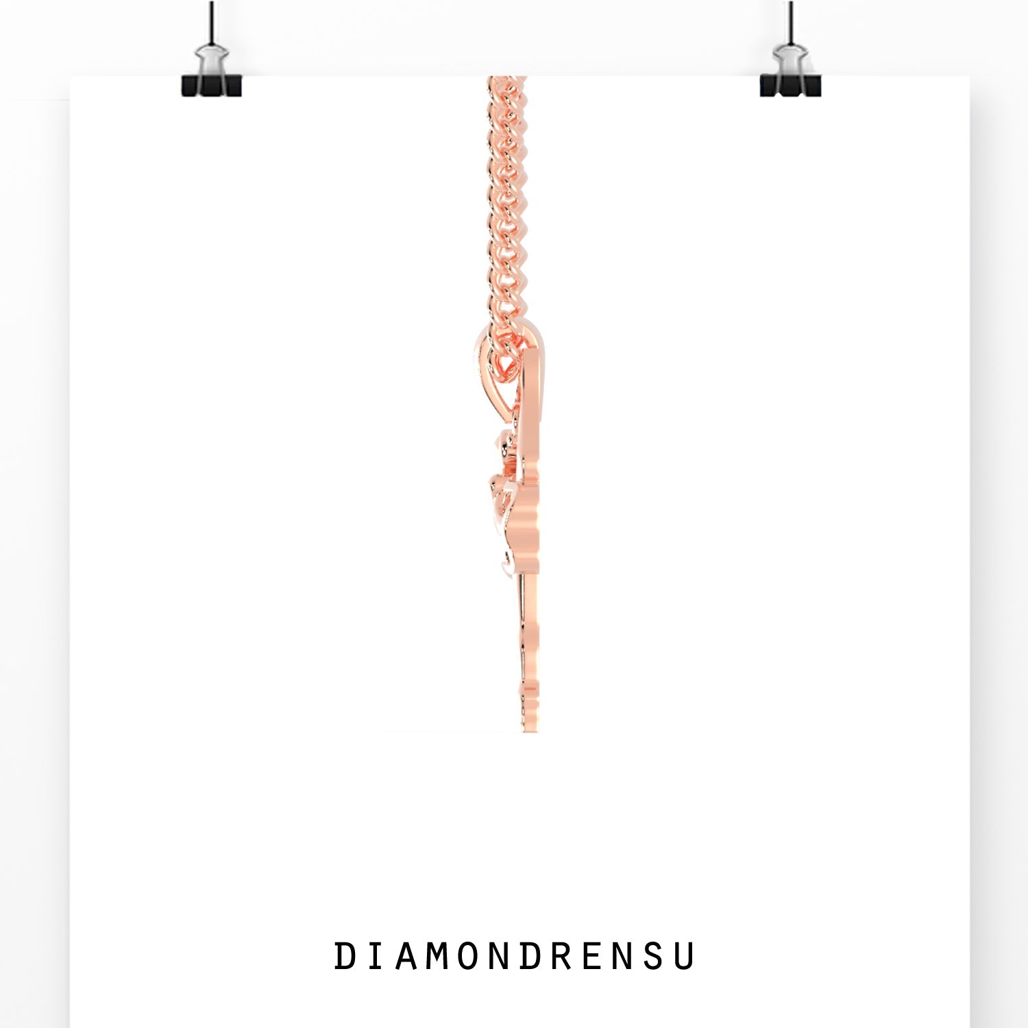 Diamondrensu UK pendant showcasing a gold angel design.
