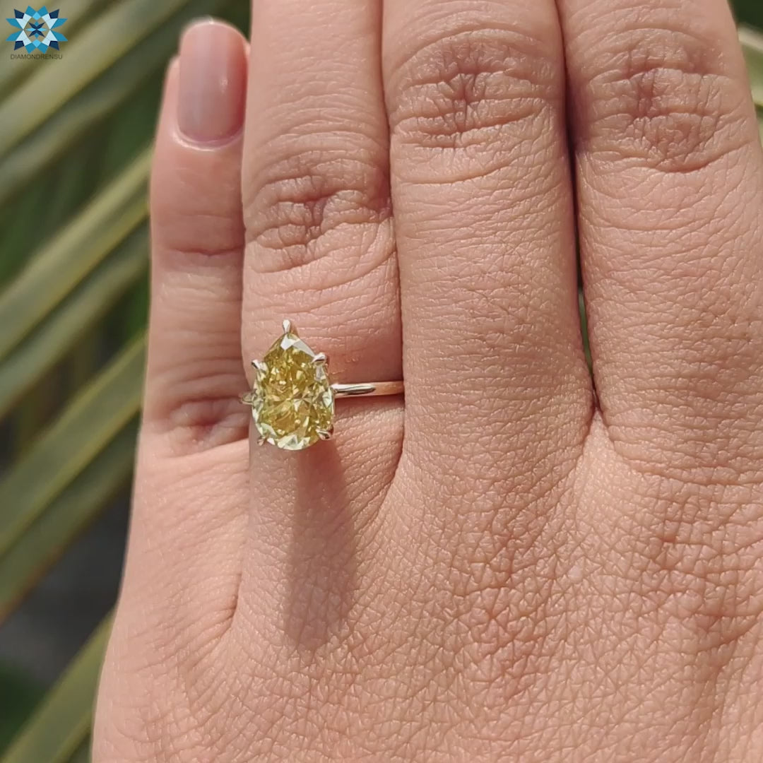 Handmade jewelry ring with 5 claw prong setting.