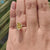 Handmade jewelry ring with 5 claw prong setting.