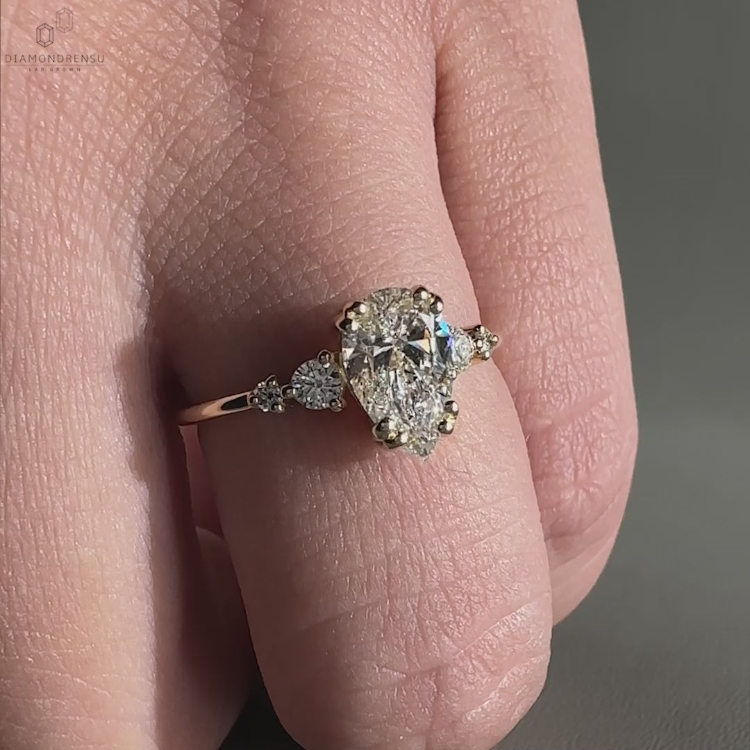 5 stone diamond ring crafted with lab grown diamonds for a sustainable and stylish look.