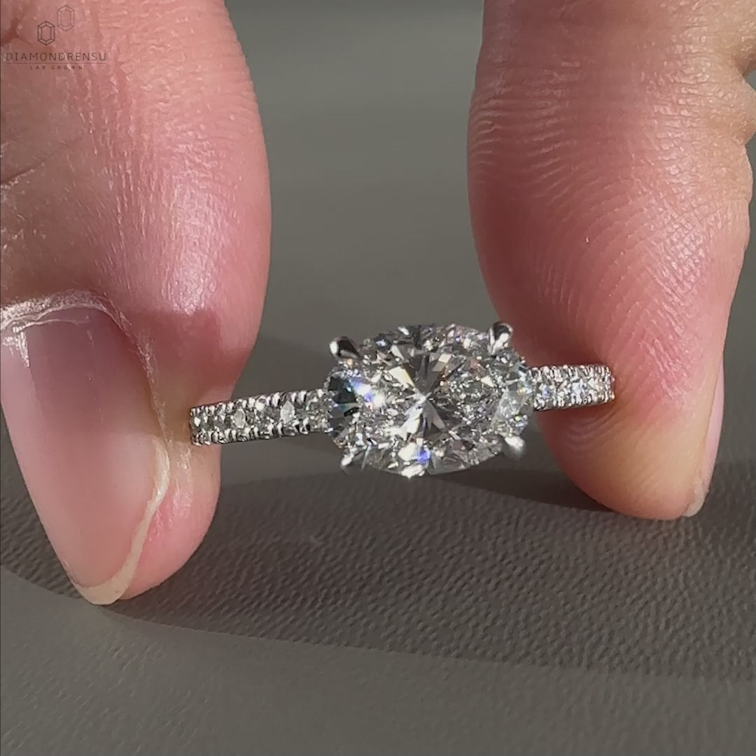 Engagement ring with pave details from Diamondrensu UK