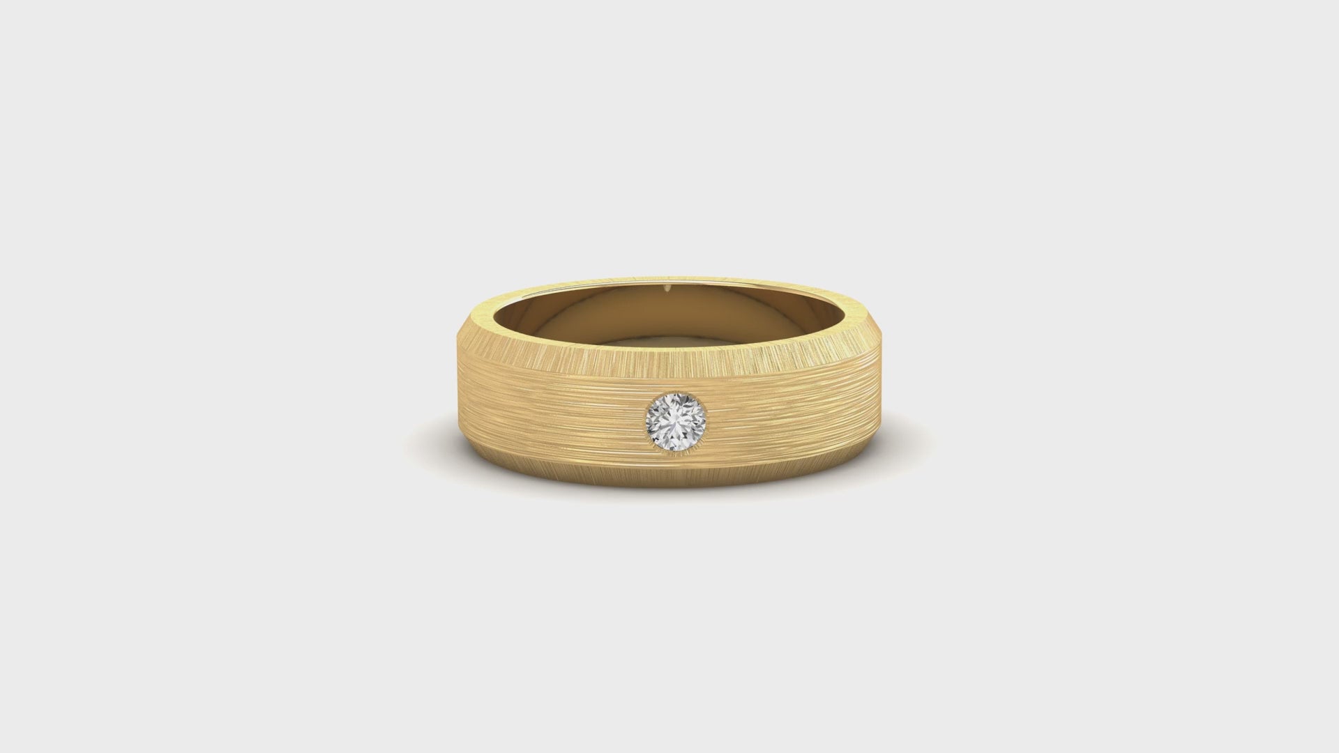 Diamondrensu UK wedding band in flush setting with mens gold wedding band diamond.