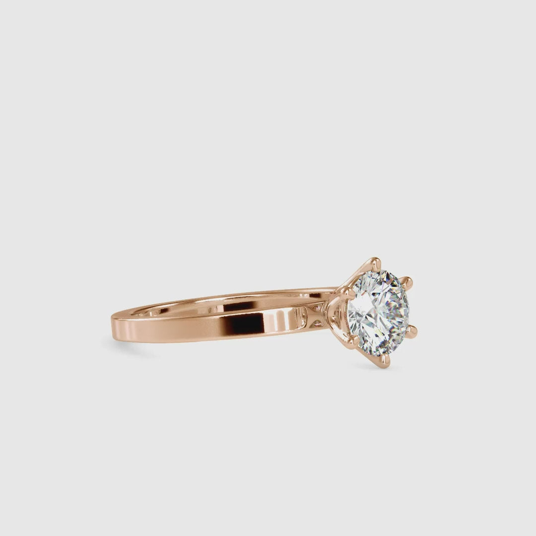 Custom engagement ring in white gold with lab grown diamond.