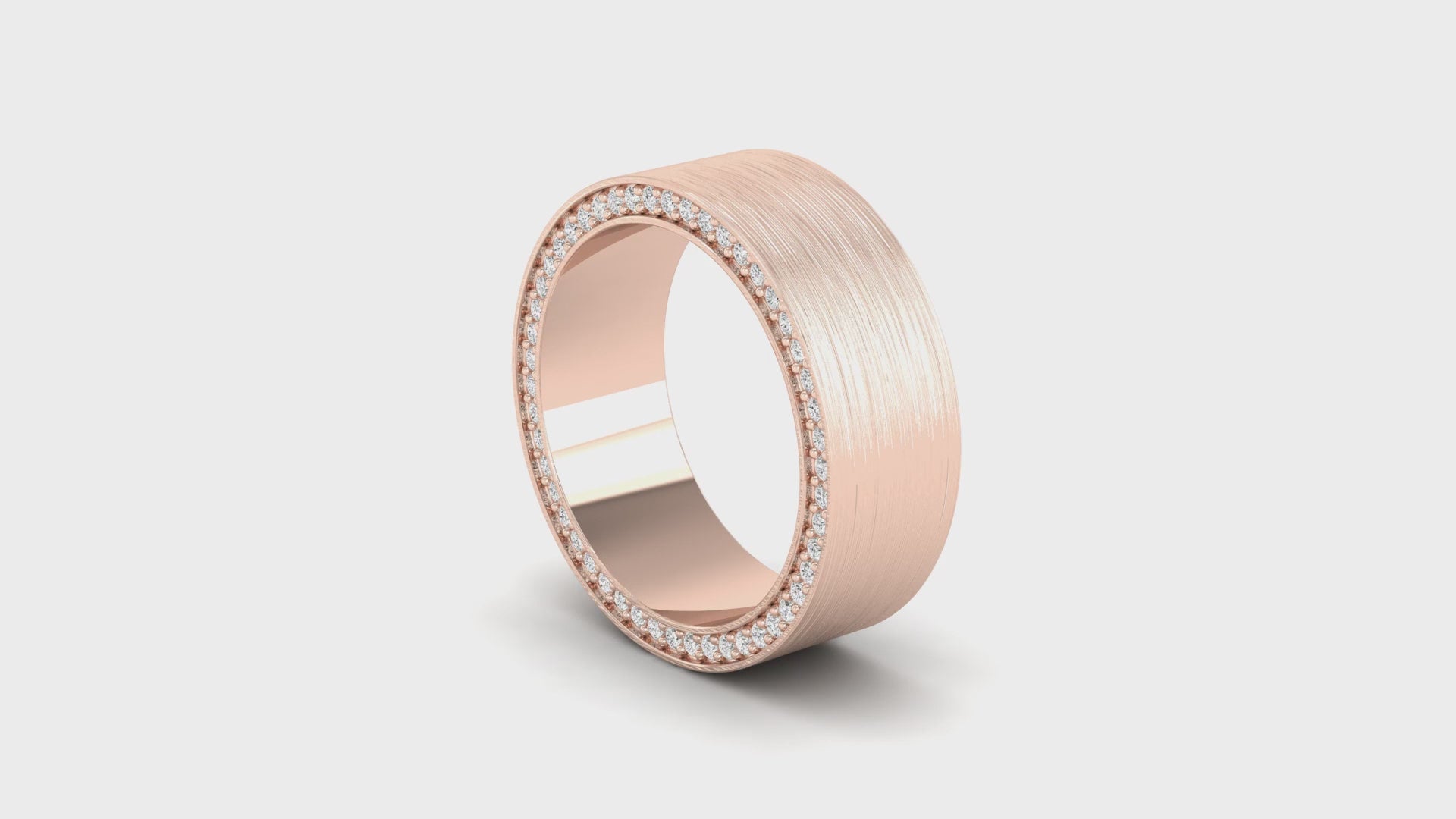 Diamondrensu UK wedding band in rose gold with eternity design.