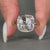 Rose cut diamond solitaire ring in white gold