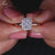 Halo rings with a radiant cut diamond and Lab Grown Diamond, designed for a unique engagement ring style.