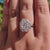 Vintage moissanite ring with handmade detailing.