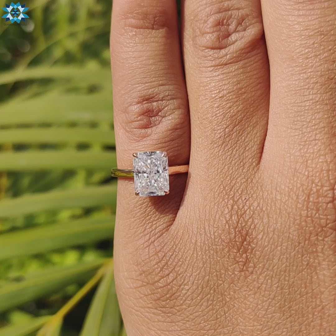 Handmade solitaire moissanite ring for proposal.