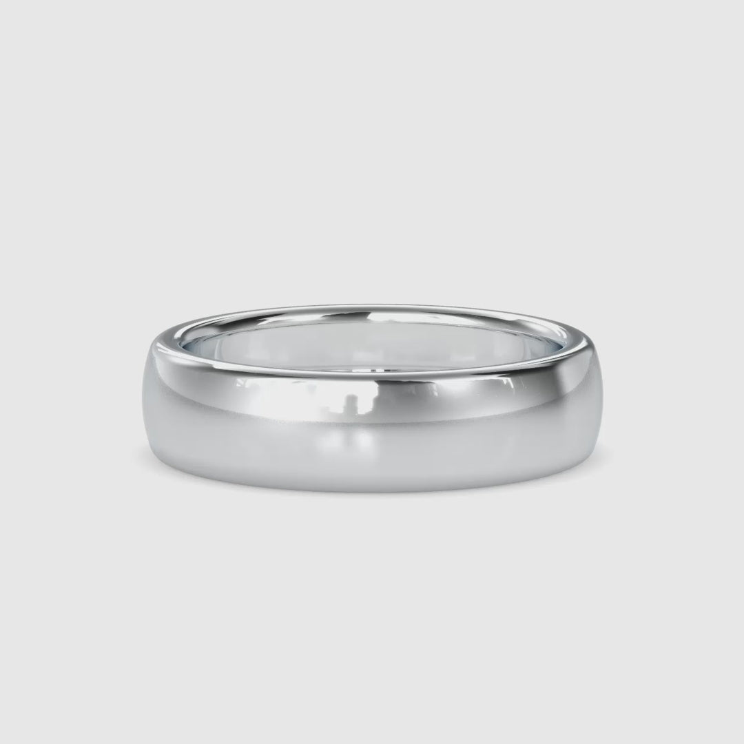 Mens simple gold wedding band crafted in UK.