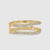 White gold wedding band guard with round lab diamonds.