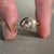Solitaire engagement ring with flair shank and rose cut centre.