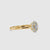 Round cut halo ring with oval diamond in lab grown design.