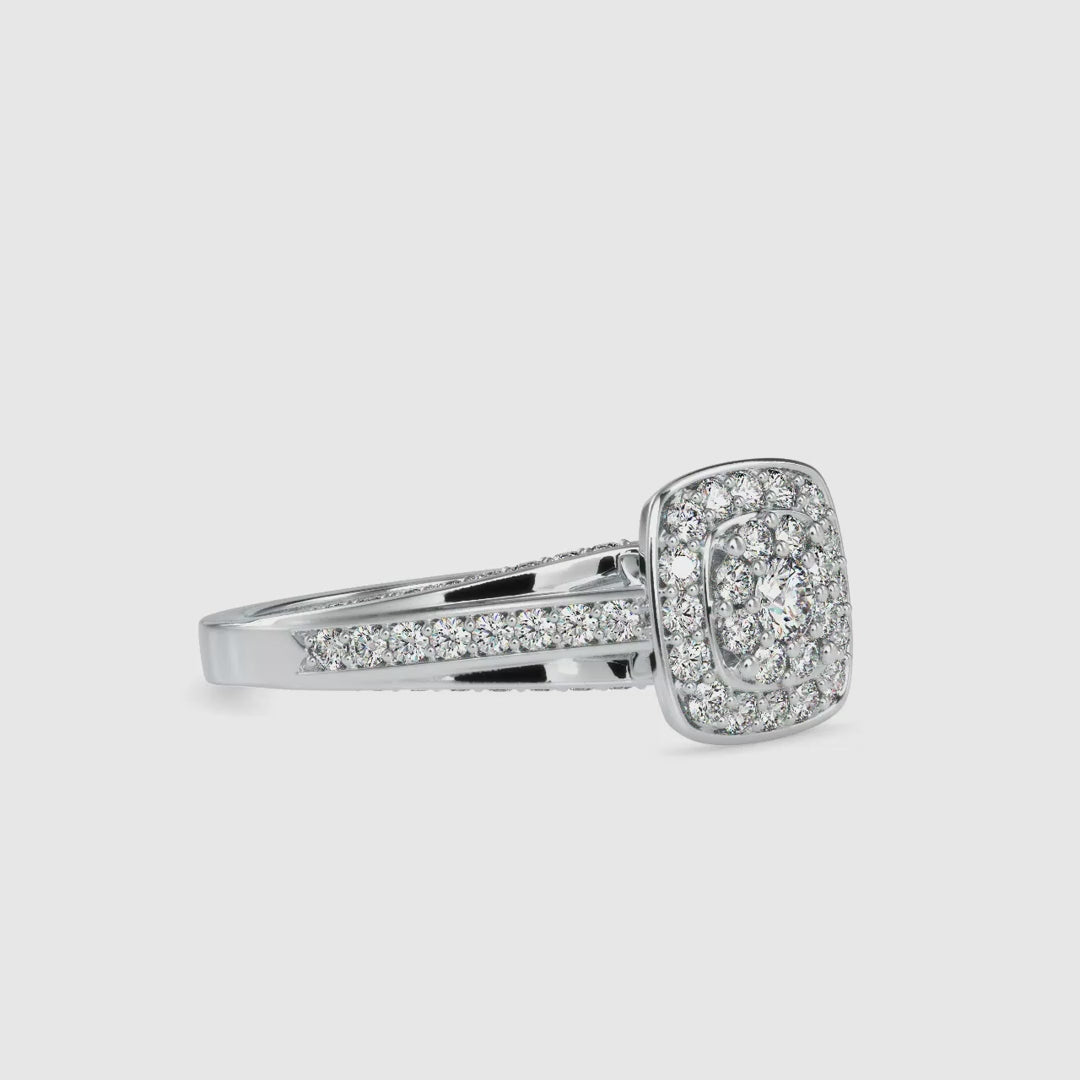 Diamondrensu UK engagement ring with white gold and pave.