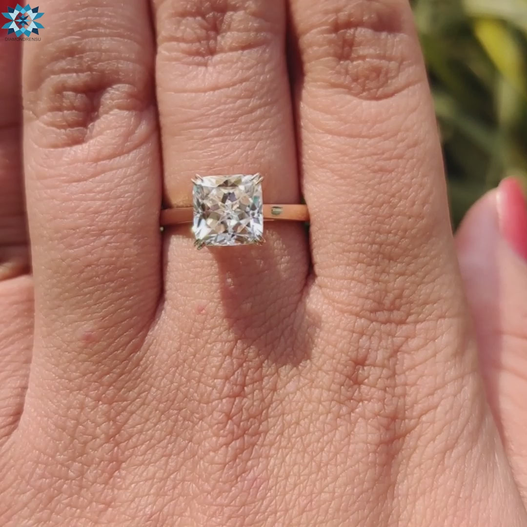 Cushion Rensu moissanite engagement ring by Diamondrensu UK.