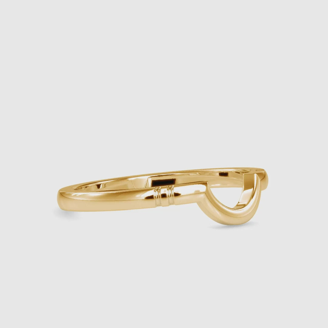 Diamondrensu UK wedding band with classic curved design.