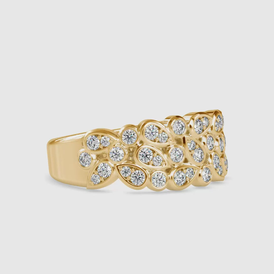 Handmade jewellery band with round diamond accents.