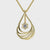 Cushion teardrop diamond pendant in white or rose gold setting.