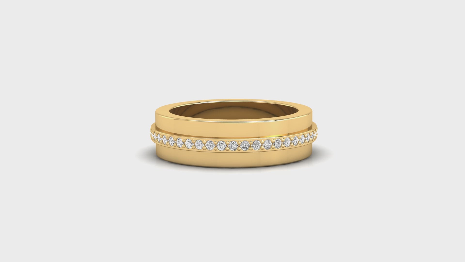 UK men’s wedding band with round lab grown diamonds.
