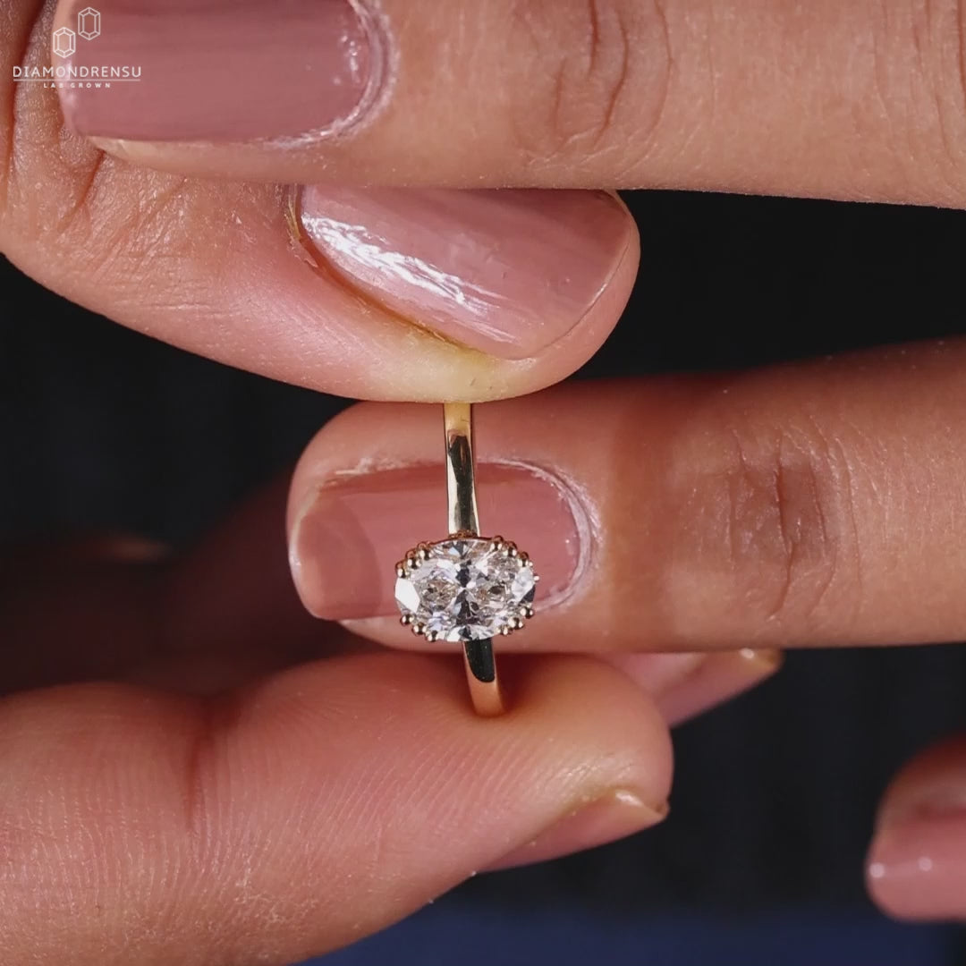 Oval diamond solitaire ring designed for timeless beauty in the UK.