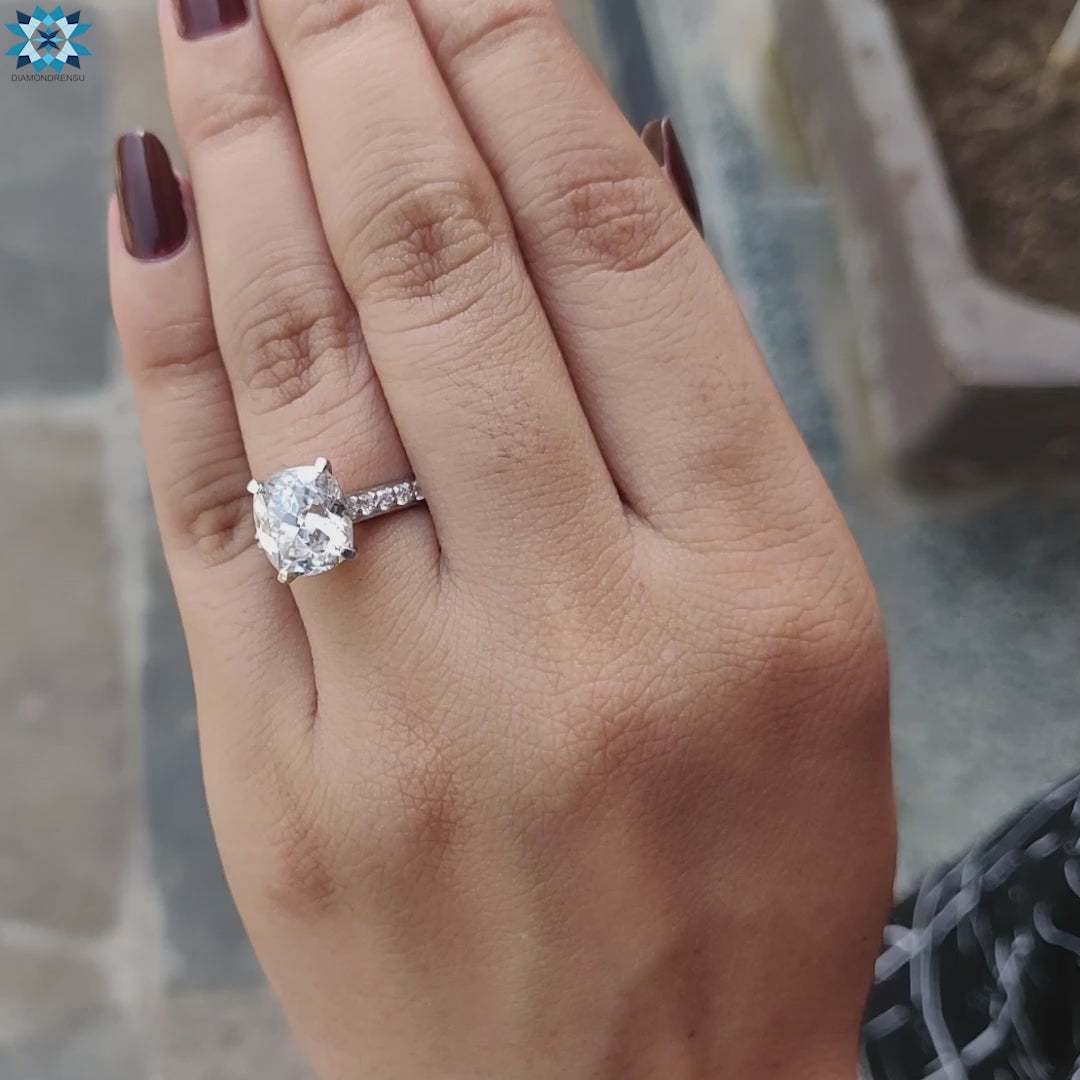 Engagement ring for women with a cushion cut diamond for a unique style.