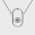 Oval pendant with two brilliant cut diamonds in a modern gold setting.