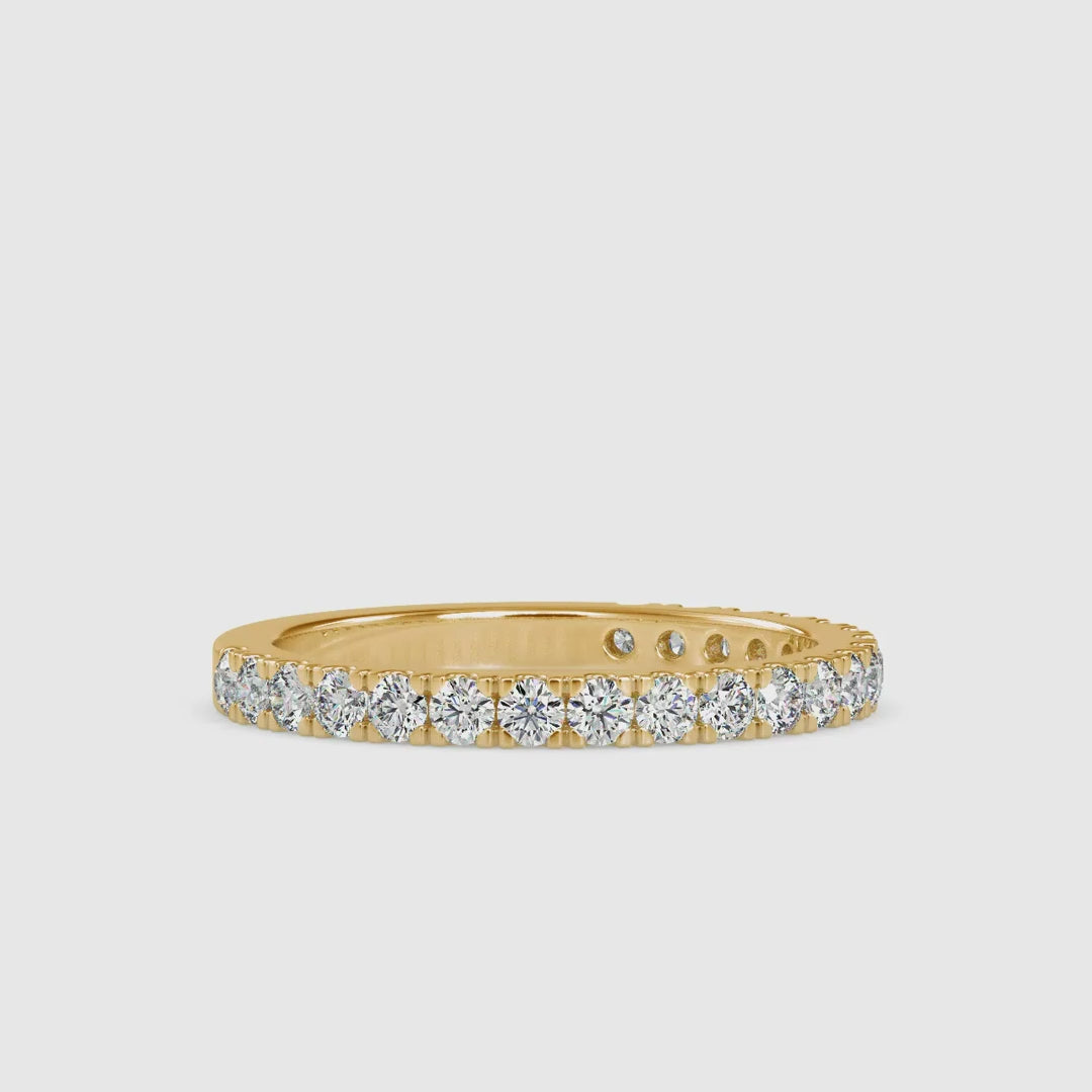 Wedding band UK made in rose gold with lab diamonds.
