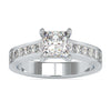 Princess cut engagement ring in yellow gold with channel set band.