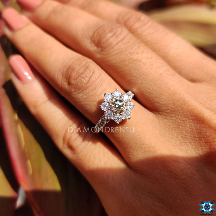Stunning Cluster Moissanite Ring with Sparkle.