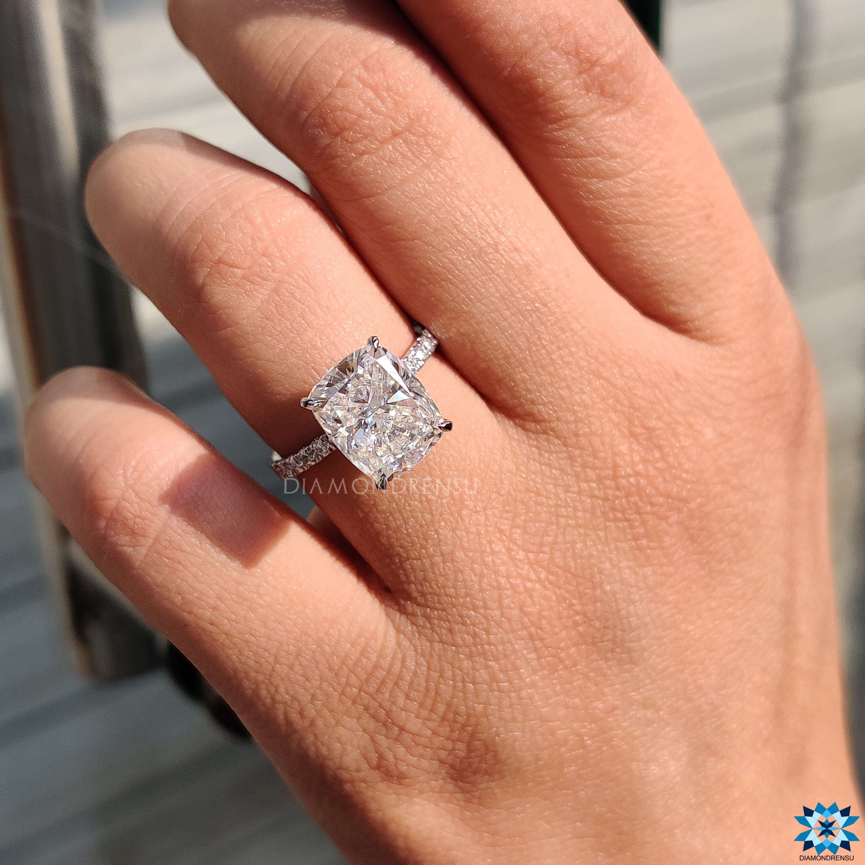 Stunning Cushion Cut Moissanite Ring featuring exceptional sparkle and timeless design.