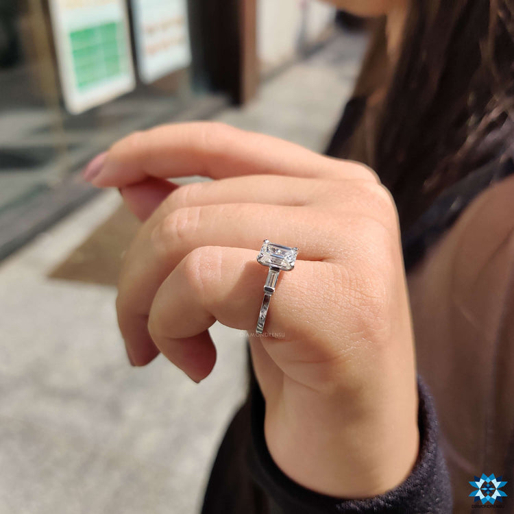 Emerald cut with baguettes handmade ring handmade jewelry
