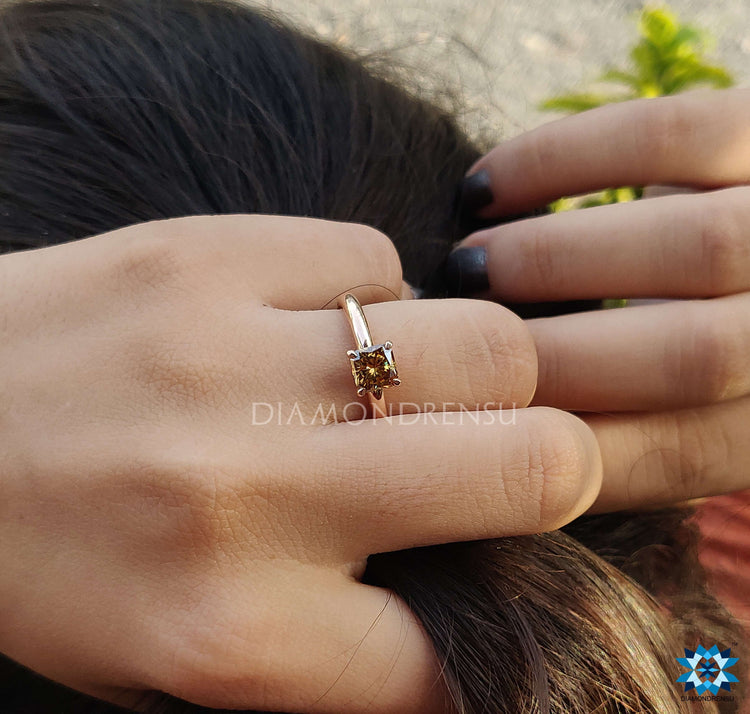 Radiant Brown ring 4 prong ring