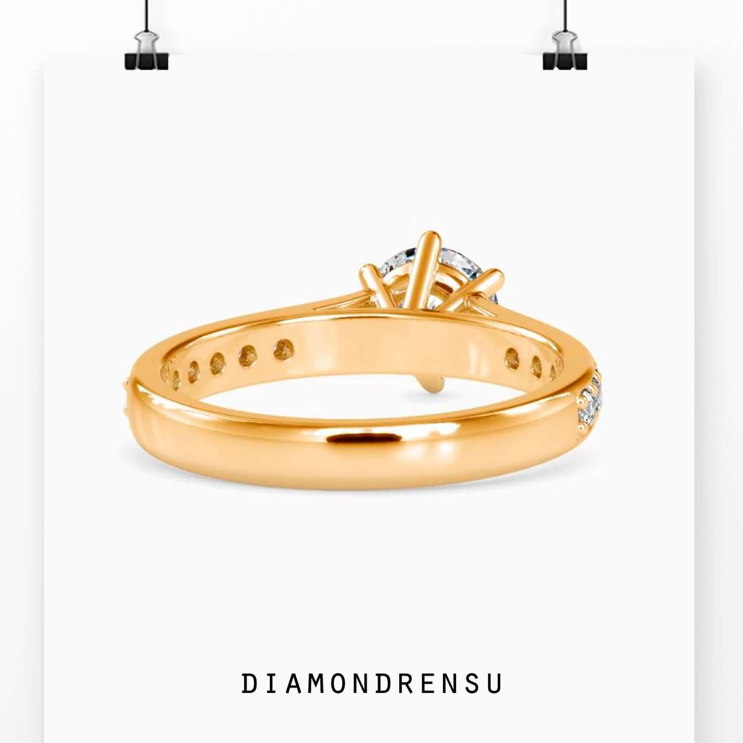 Lab diamond ring with IGI certificate in white gold finish.