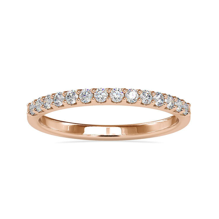 Gold wedding band for women with half eternity style.