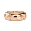 Flush diamond wedding band with round cut lab grown diamonds.