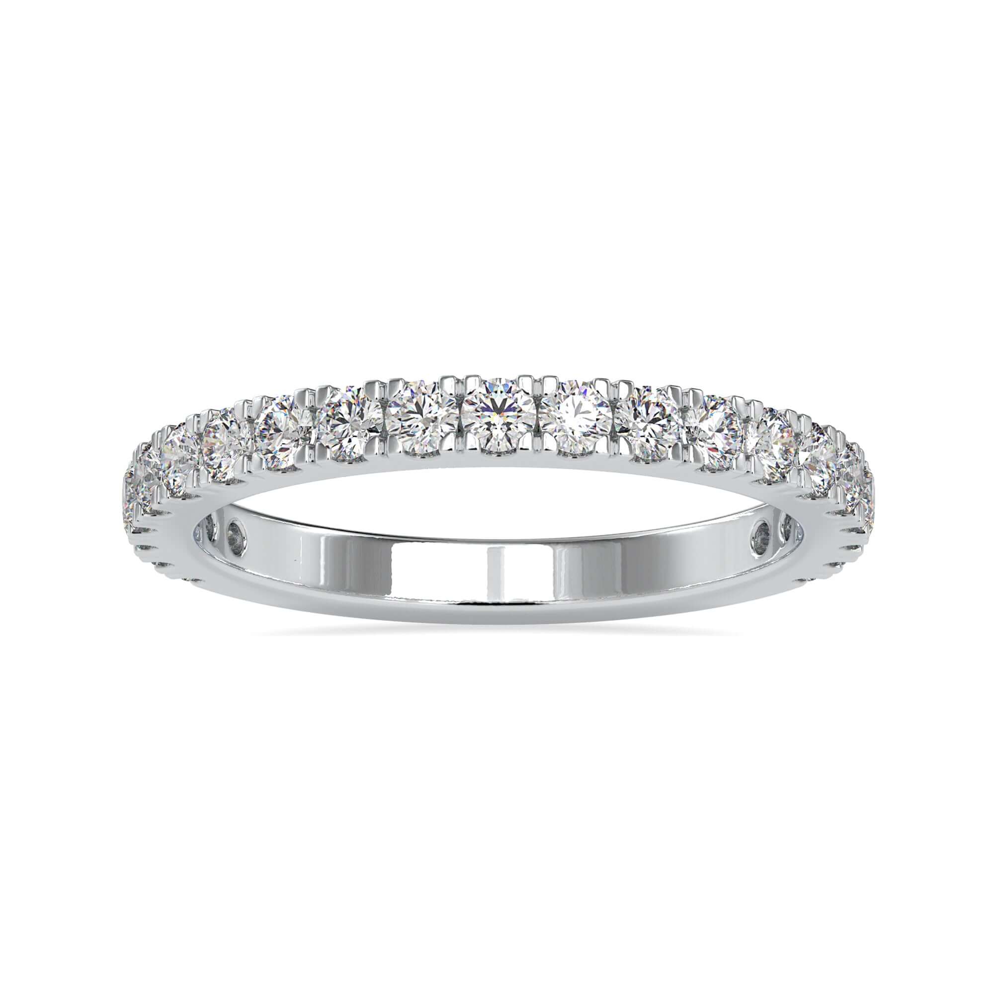Custom gold band featuring handmade round diamond setting.