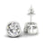 Bezel set round diamond stud earrings in white gold.
 Bezel set round diamond stud earrings in white gold.