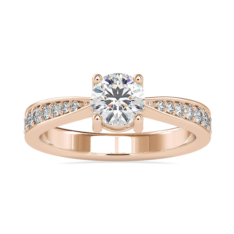 Designer ring crafted with round cut diamond centre.