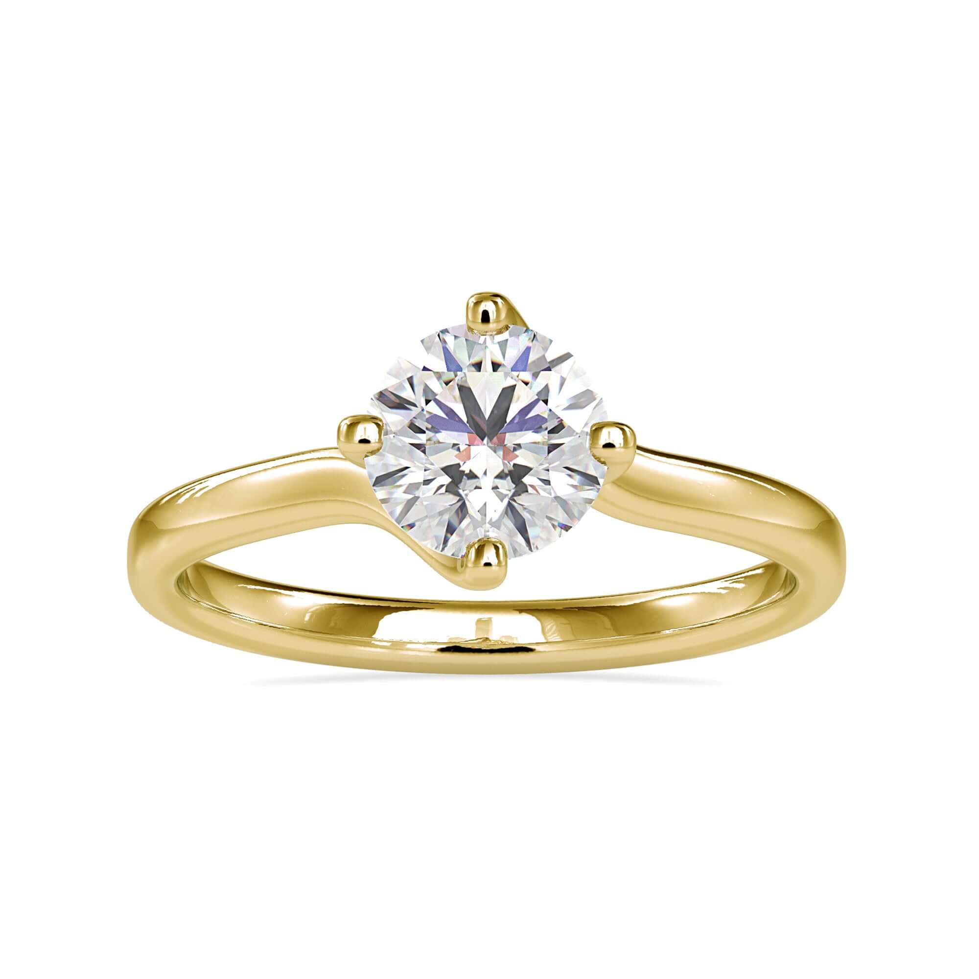 IGI certified round diamond in bypass ring style.