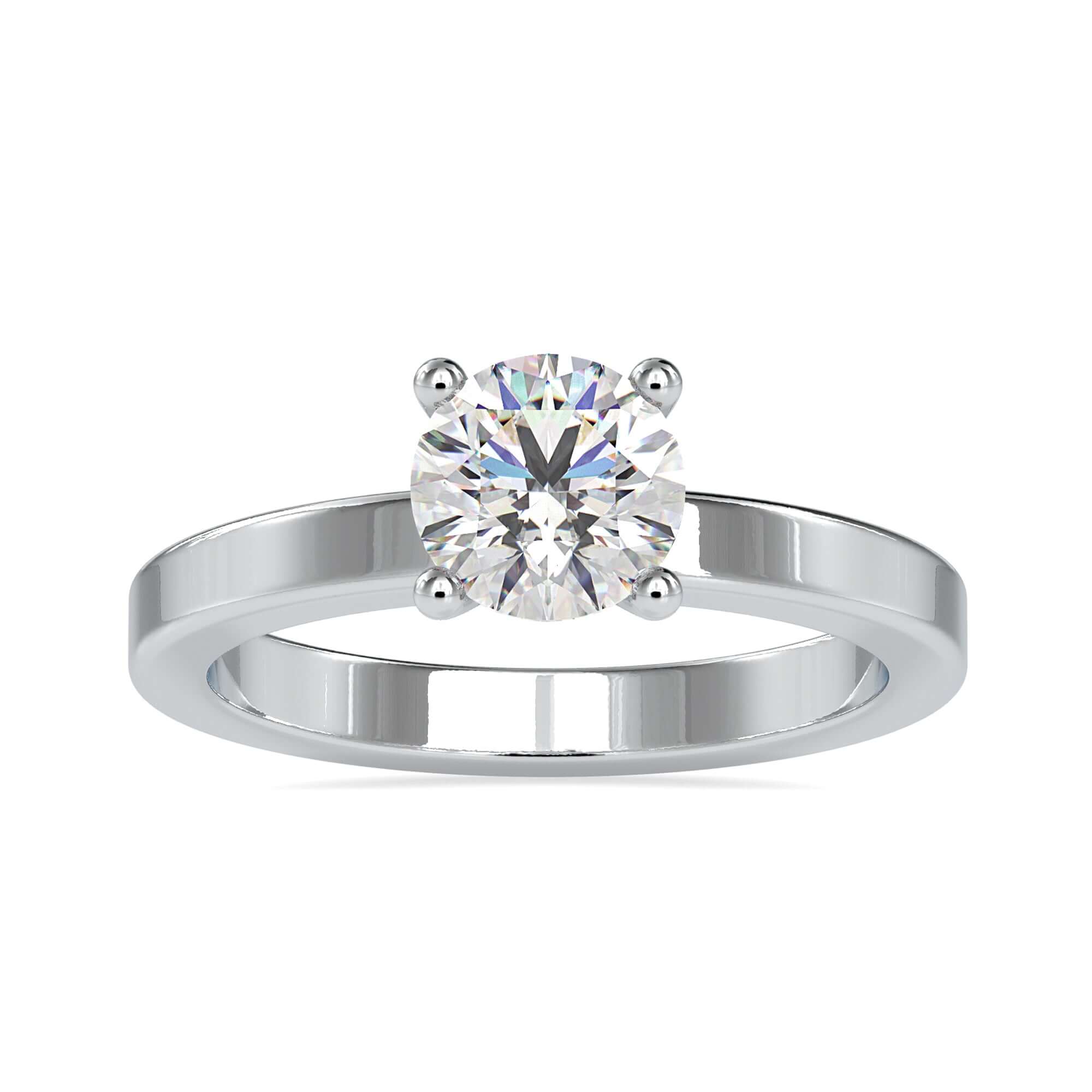 Custom design ring with diamond in round prong setting.