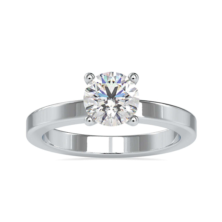 Custom design ring with diamond in round prong setting.